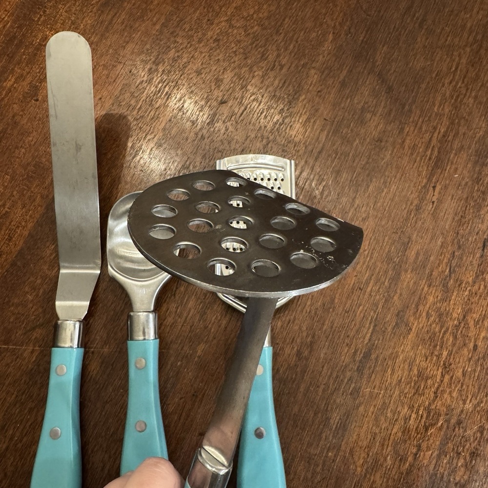 The Pioneer Woman Frontier Collection 4-Piece Cooking Utensil Set Turquoise/Teal - Picture 4 of 5